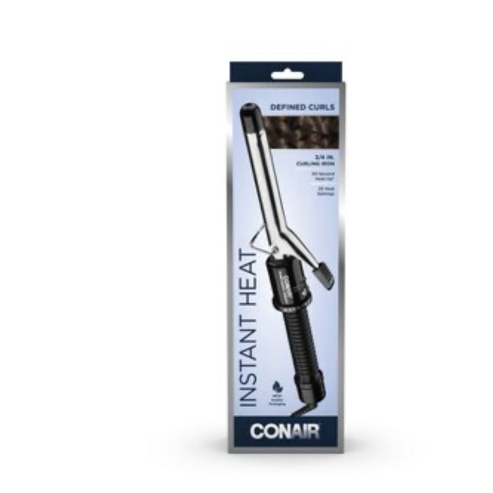 Conair Instant Heat 3/4 Inch Curling Iron Black New In Box 25 Heat Settings Auto